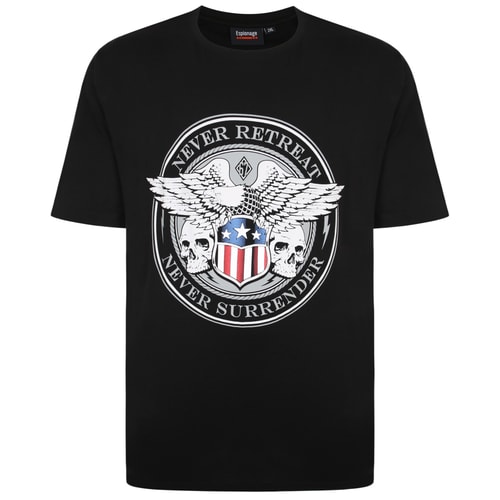 Espionage Never Surrender Print T-Shirt Schwarz